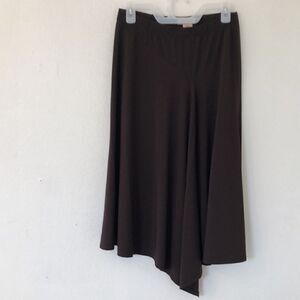 Michael, Micheal Kors Brown Asymmetrical Hem MIDI Skirt Size M